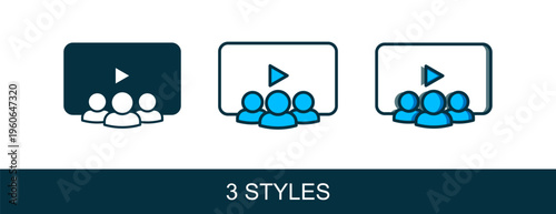 Filled outline Online class icon isolated on white background. Online education concept. Vector