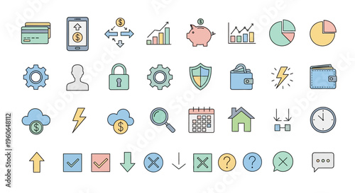 Business icons and symbols collection.