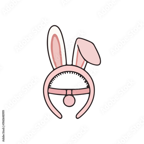 Pink Bunny Ears Headband Icon