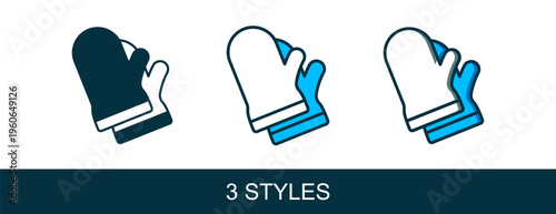 Filled outline Protective gloves icon isolated on white background. Protective clothing and tool worker. Vector