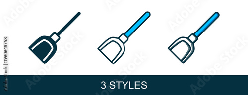 Filled outline Dustpan icon isolated on white background. Cleaning scoop services. Vector