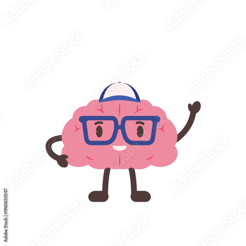 Cute Brain Mascot Character Illustration