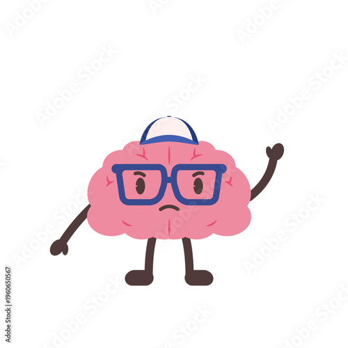 Cute Brain Mascot Character Illustration