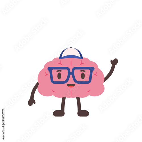 Cute Brain Mascot Character Illustration