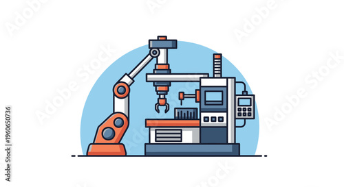 Industrial robotic arm machine technology.