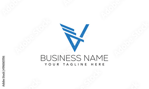 Free Download Modern Minimal Letter V Logo Vector Template - GFXLoad