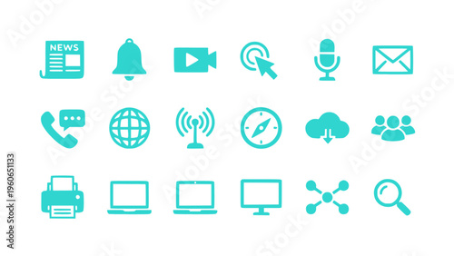 Icons featuring gadgets, devices, and tech elements.