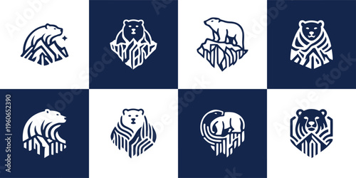 Bear Mountain Wildlife Logo Badge Designs