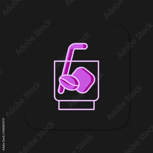 Filled outline Espresso tonic coffee icon isolated on black background. Flat filled outline style with shadow. Vector