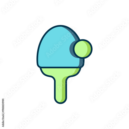 Filled outline Racket for playing table tennis icon isolated on white background. Flat filled outline style with shadow. Vector