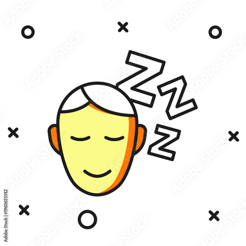 Filled outline Dreams icon isolated on white background. Sleep, rest, dream concept. Resting time and comfortable relaxation. Flat filled outline style with shadow. Vector