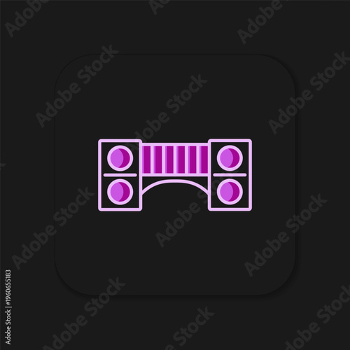 Filled outline Playground kids bridge icon isolated on black background. Flat filled outline style with shadow. Vector