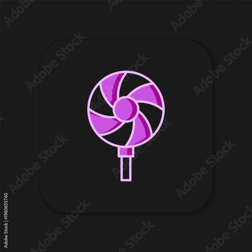 Filled outline Lollipop icon isolated on black background. Candy sign. Food, delicious symbol. Flat filled outline style with shadow. Vector