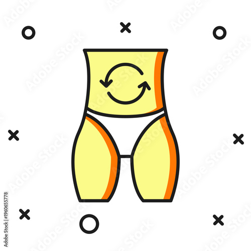 Filled outline Metabolism of human organism icon isolated on isolated on white background. Digestion, metabolic system and hormones concept. Flat filled outline style with shadow. Vector