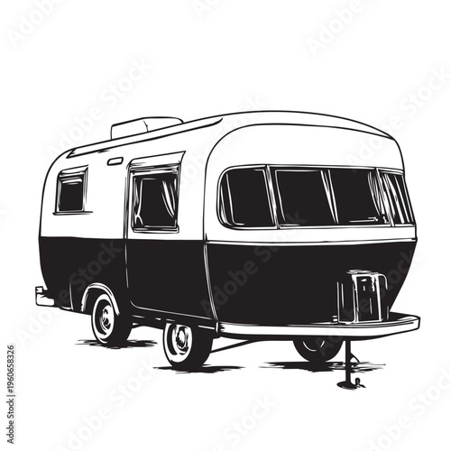 camper van isolated on white