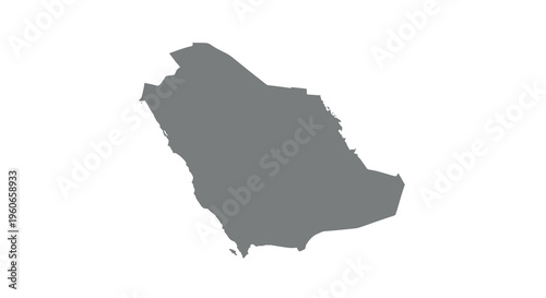 A grayscale silhouette depicts the geographic outline of the kingdom of saudi arabia high quality professional