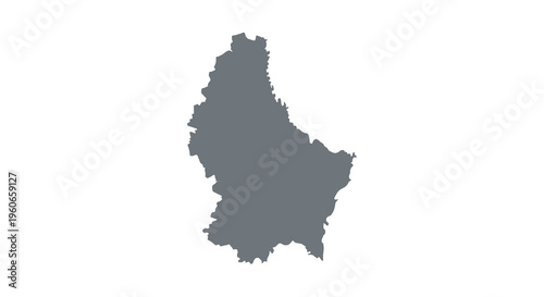 A grayscale silhouette depicting the country of luxembourg showcasing its geographical shape high quality professional detailed