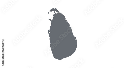 A dark silhouette of sri lanka resembling a teardrop shape against a white background high quality