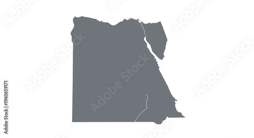 A dark silhouette of egypt showcasing the country s outline and the nile river high quality