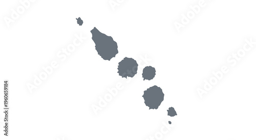 A dark blue silhouette depicts the islands of saint vincent and the grenadines high quality professional