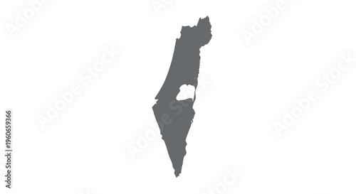 A stark silhouette of israel s geographical shape against a plain white background high quality professional