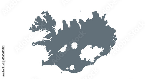 A dark blue silhouette of iceland showcasing the country s distinct coastline and shape high quality