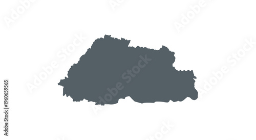 A dark silhouette depicting the outline of bhutan a landlocked himalayan nation high quality professional detailed