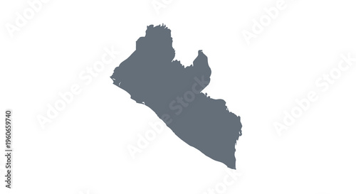 A dark silhouette of a mountainous island shape against a plain white background high quality professional