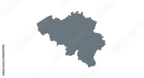 A dark grey stylized outline of belgium s geographical shape against a white background high quality