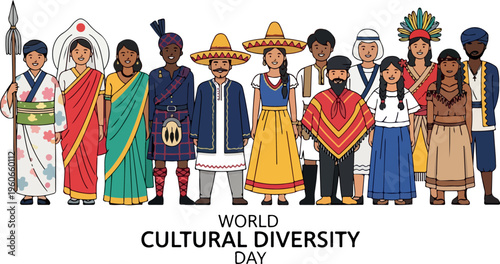 Celebrating Global Cultural Diversity with a Vibrant Display of International Traditional Attire and Unity