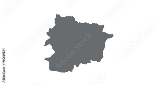 A stark solid black silhouette depicting the geographical outline of the iberian peninsula high quality professional