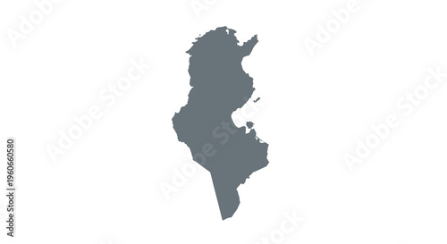 A dark gray silhouette depicting the geographical shape of the country of algeria high quality professional