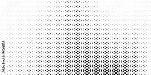 Abstract geometric black and white deco art halftone hexagone and triangle print pattern. Vector eps 10