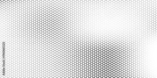 Abstract geometric black and white deco art halftone hexagone and triangle print pattern. Vector eps 10