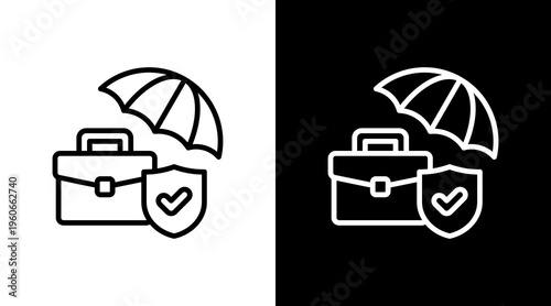 Business Insurance White Icon Set Design