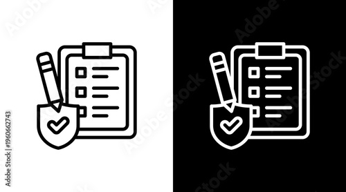Compliance Checklist White Icon Set Design