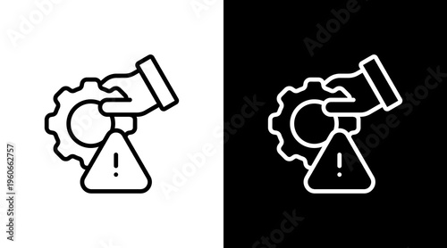 Risk Management White Icon Set Design