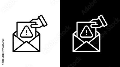 Phishing Email White Icon Set Design