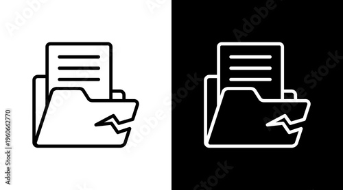 Data Breach White Icon Set Design