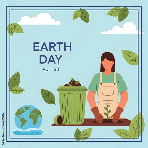 Earth Day celebration with composting and recycling