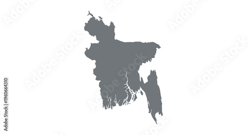 A dark silhouette outlines the geographical shape of the nation of bangladesh high quality professional detailed