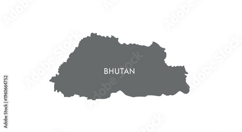 A dark silhouette of bhutan with the country s name prominently displayed in white text