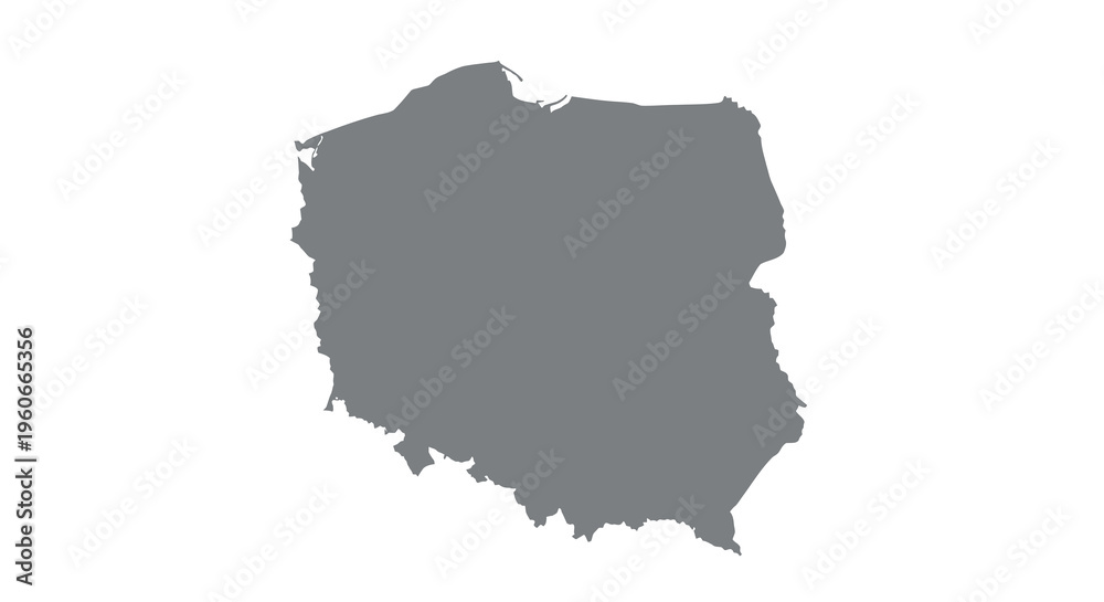 Obraz premium A dark gray silhouette depicting the geographical shape of the country Poland high quality professional detailed