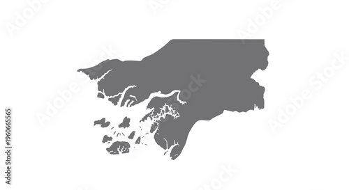 A dark silhouette of the african continent focusing on the western coastline high quality professional detailed