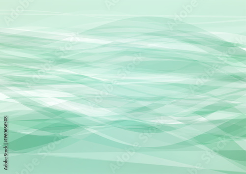 淡いペールグリーンの抽象的な波グラデーション背景