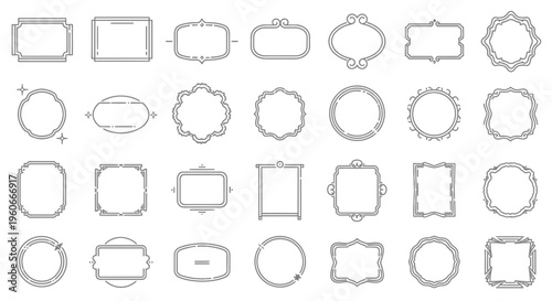 Collection of Decorative Frames and Borders: Ornate, Geometric, and Elegant Designs