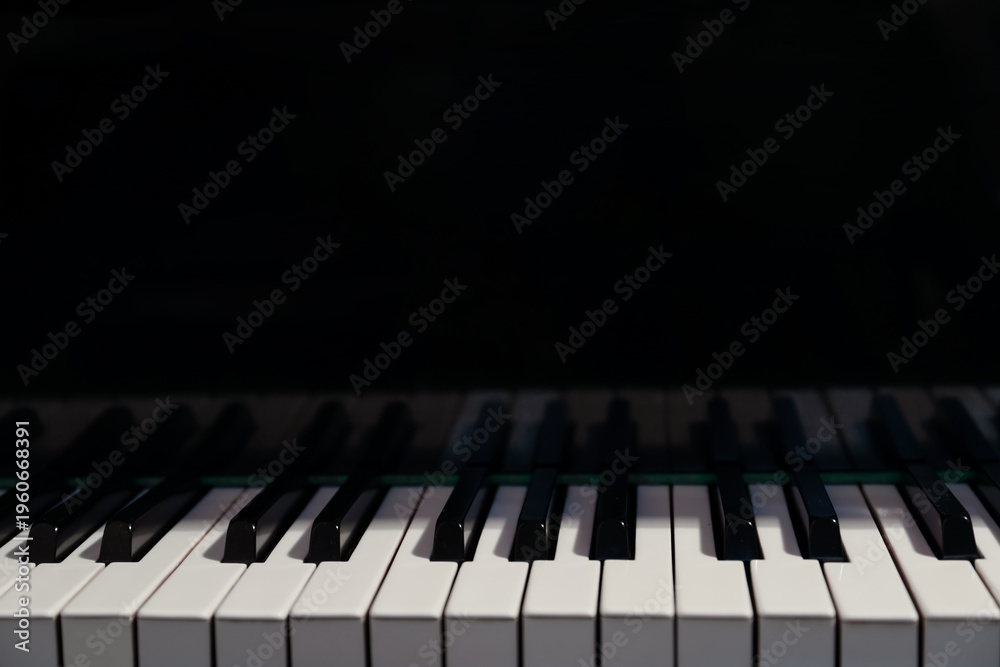 Fototapeta premium Closeup view of piano keys. Musical instrument