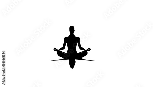 silhouette of yoga woman
