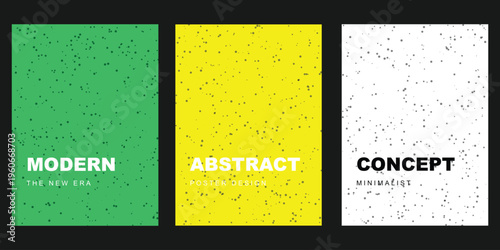 Vibrant modern posters concept with green yellow and white color scheme