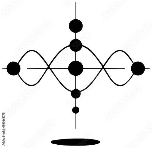 Minimalist black line icon of parabolic sar indicator financial market symbol trading concept technical analysis tool stock market illustration